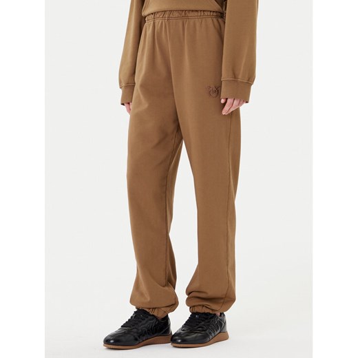 PINKO Spodnie dresowe Pazzo 105508 A2RB Brązowy Regular Fit ze sklepu MODIVO w kategorii Spodnie damskie - zdjęcie 184693415