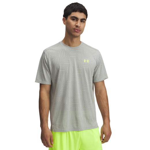 Męska koszulka treningowa Under Armour UA Tech Vent Geotessa SS - zielona ze sklepu Sportstylestory.com w kategorii T-shirty męskie - zdjęcie 184693517