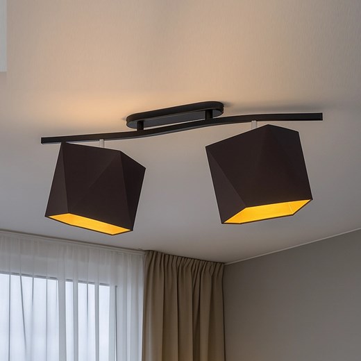 Czarna lampa sufitowa do salonu z regulacją kąta padania światła CORONA GOLD ze sklepu Lysne w kategorii Lampy sufitowe - zdjęcie 184693667