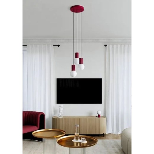 Burgundowa nowoczesna lampa wisząca - K600-Buble Lumes One Size Edinos.pl