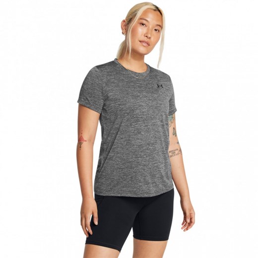Damska koszulka treningowa Under Armour Tech SSC- Twist - szara ze sklepu Sportstylestory.com w kategorii Bluzki damskie - zdjęcie 184694945