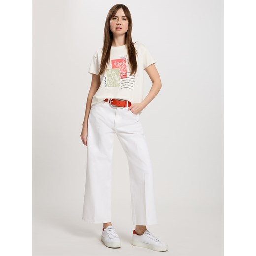 Cross Jeans Koszulka w kolorze kremowym Cross Jeans M promocja Limango Polska