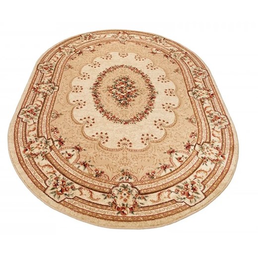 Owalny kremowy dywan w retro stylu P7-M58 ze sklepu Edinos.pl w kategorii Dywany - zdjęcie 184695819