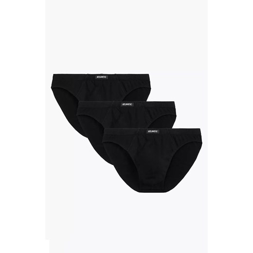3-pack czarne slipy męskie 3BMP-322, Kolor czarny, Rozmiar M, ATLANTIC ze sklepu Intymna w kategorii Majtki męskie - zdjęcie 184695829