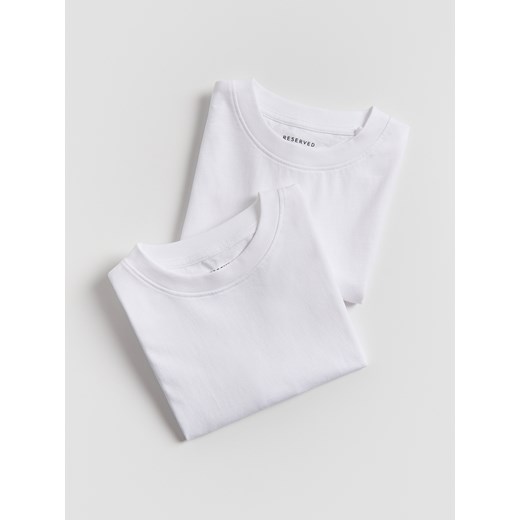 Reserved - Bawełniany t-shirt 2 pack - biały ze sklepu Reserved w kategorii T-shirty chłopięce - zdjęcie 184696249