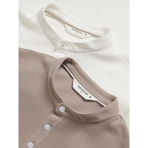 Reserved - Strukturalne polo regular fit - złamana biel Reserved M Reserved