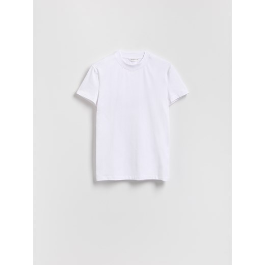 Reserved - Bawełniany t-shirt slim fit - biały ze sklepu Reserved w kategorii T-shirty męskie - zdjęcie 184696385