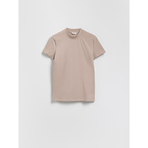 Reserved - Bawełniany t-shirt slim fit - brązowy ze sklepu Reserved w kategorii T-shirty męskie - zdjęcie 184696387