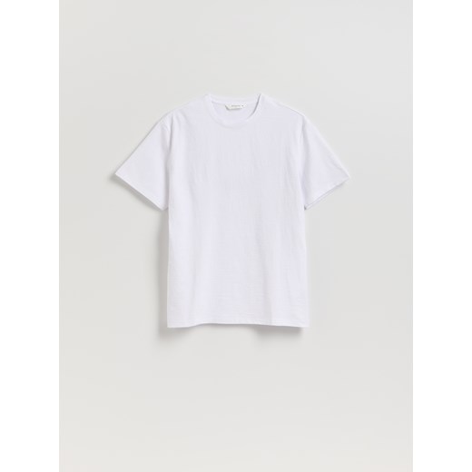 Reserved - Strukturalny t-shirt comfort fit - biały ze sklepu Reserved w kategorii T-shirty męskie - zdjęcie 184696419