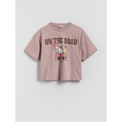 Reserved - T-shirt Hello Kitty and Friends - brązowy ze sklepu Reserved w kategorii Bluzki dziewczęce - zdjęcie 184696487