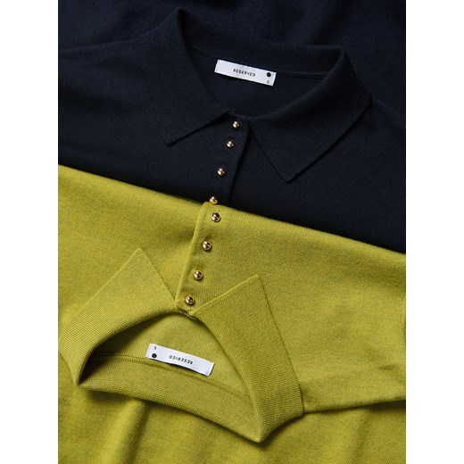 Reserved - Sweter z kołnierzykiem - granatowy Reserved M Reserved