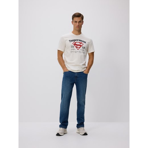 Reserved - Bawełniany t-shirt regular fit SUPERMAN™ - złamana biel Reserved M Reserved