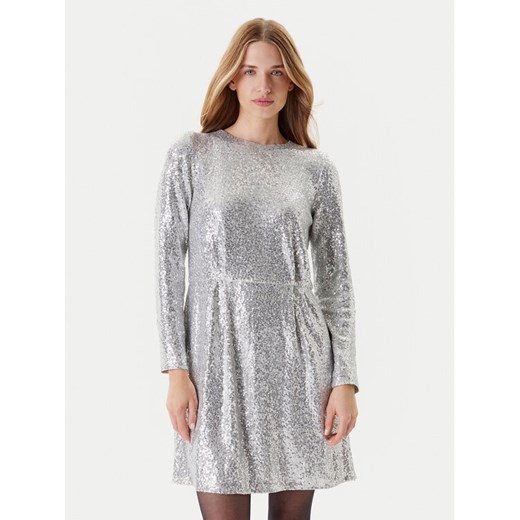 United Colors Of Benetton Sukienka koktajlowa 4RO6DV0AC Srebrny Regular Fit ze sklepu MODIVO w kategorii Sukienki - zdjęcie 184697086