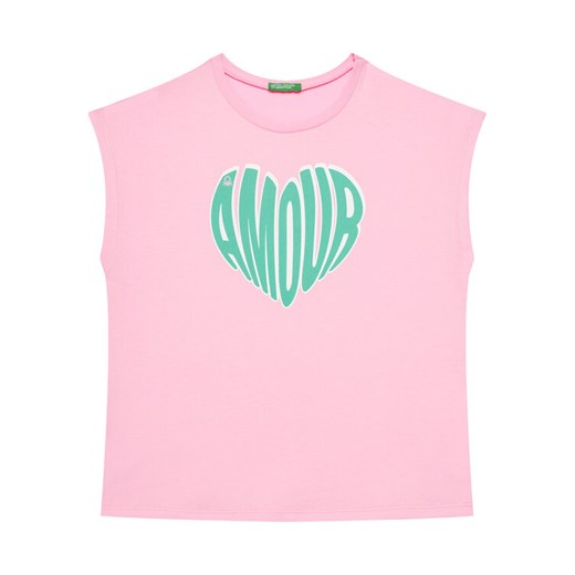 United Colors Of Benetton Top 3JERC10PB Różowy Regular Fit ze sklepu MODIVO w kategorii Bluzki dziewczęce - zdjęcie 184697088