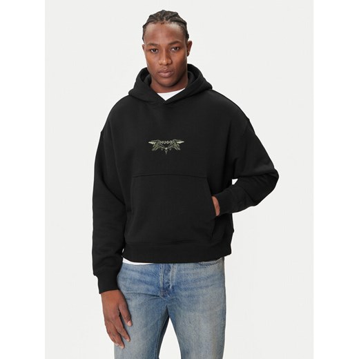 HUGO Bluza 50542558 Czarny Regular Fit ze sklepu MODIVO w kategorii Bluzy męskie - zdjęcie 184697095