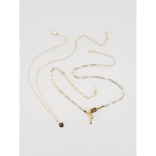 Reserved - Zestaw naszyjników z zawieszkami - wielobarwny Reserved ONE SIZE Reserved