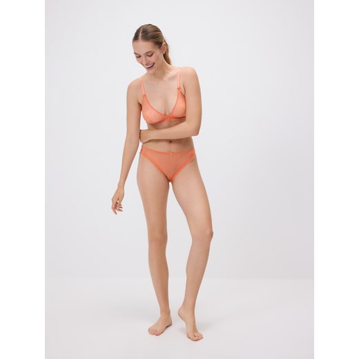 Reserved - Siateczkowe majtki bikini - pomarańczowy ze sklepu Reserved w kategorii Majtki damskie - zdjęcie 184697329