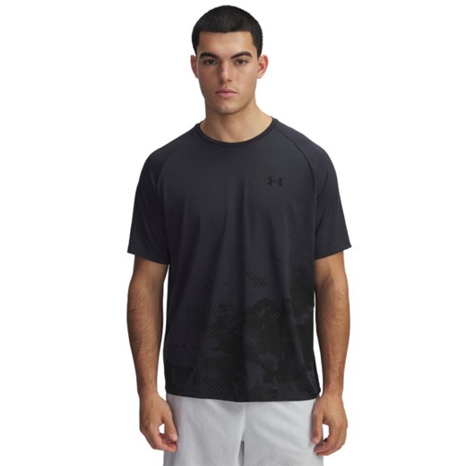 Męska koszulka treningowa Under Armour UA M Tech Fade SS - czarna ze sklepu Sportstylestory.com w kategorii T-shirty męskie - zdjęcie 184697577