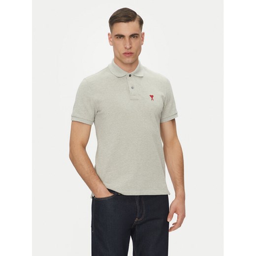 AMI PARIS Polo BFUPL001.760 Szary Regular Fit ze sklepu MODIVO w kategorii T-shirty męskie - zdjęcie 184698929