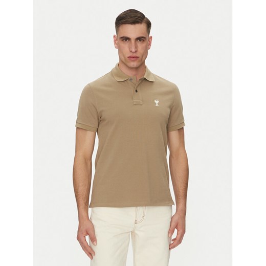 AMI PARIS Polo HPL060.760 Khaki Regular Fit ze sklepu MODIVO w kategorii T-shirty męskie - zdjęcie 184698957