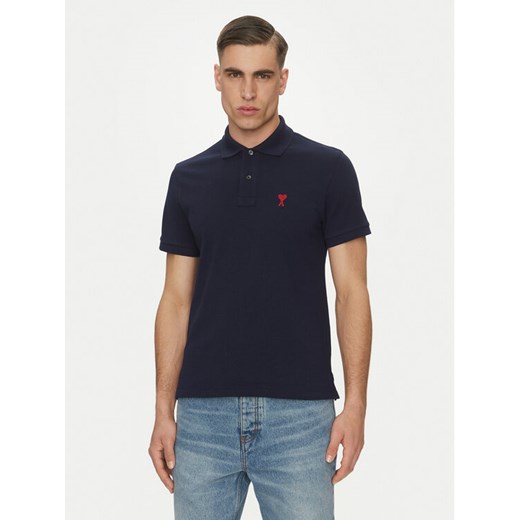 AMI PARIS Polo BFUPL001.760 Granatowy Regular Fit ze sklepu MODIVO w kategorii T-shirty męskie - zdjęcie 184698975