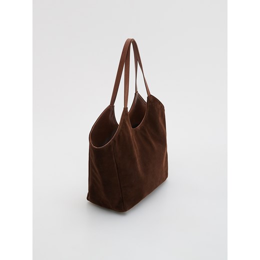 Reserved - Torebka shopper z imitacji zamszu - brązowy Reserved ONE SIZE Reserved