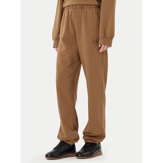 PINKO Spodnie dresowe Pazzo 105508 A2RB Brązowy Regular Fit ze sklepu MODIVO w kategorii Spodnie damskie - zdjęcie 184701679