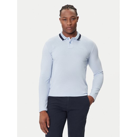 BOSS Polo Peoxfordlong_1 50544845 Błękitny Regular Fit ze sklepu MODIVO w kategorii T-shirty męskie - zdjęcie 184701755