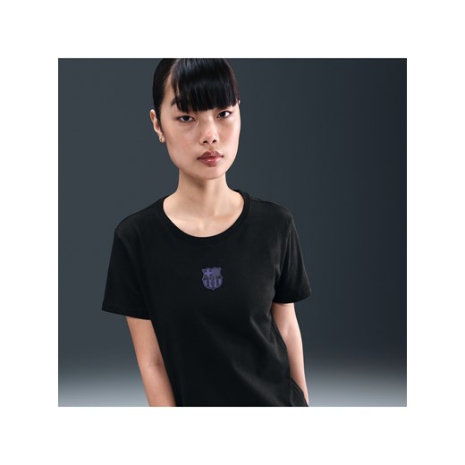 Damski T-shirt piłkarski Nike FC Barcelona - Czerń ze sklepu Nike poland w kategorii Bluzki damskie - zdjęcie 184704188