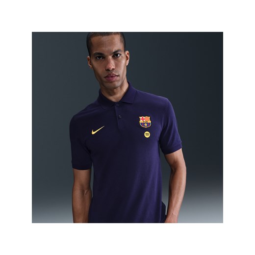 Męska koszulka piłkarska polo Nike Dri-FIT FC Barcelona The Nike Polo - Fiolet ze sklepu Nike poland w kategorii T-shirty męskie - zdjęcie 184704206