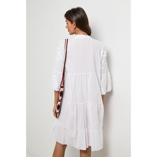 Lin Passion Lniana sukienka w kolorze białym Lin Passion 38/40 Limango Polska okazyjna cena
