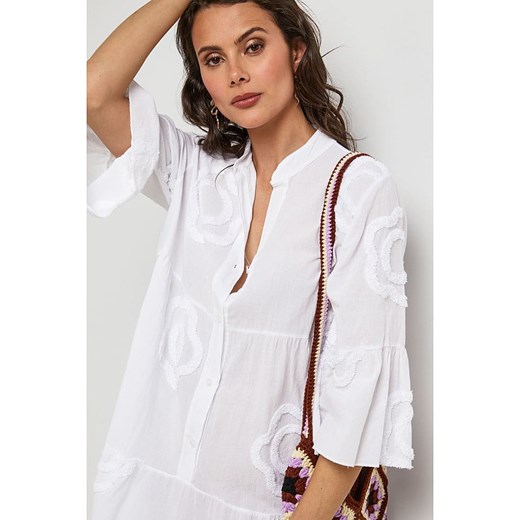 Lin Passion Lniana sukienka w kolorze białym Lin Passion 38/40 wyprzedaż Limango Polska