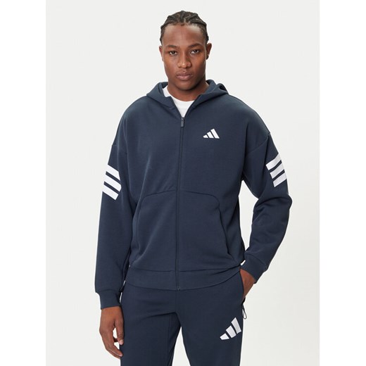 adidas Bluza Future Icons 3-Stripes JW7107 Granatowy Regular Fit ze sklepu MODIVO w kategorii Bluzy męskie - zdjęcie 184706805