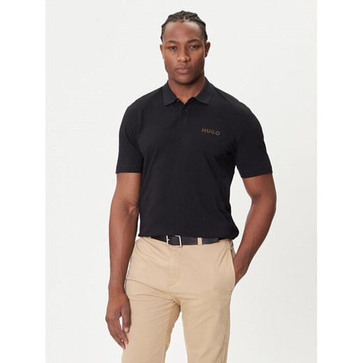 HUGO Polo Dirlmere 50542830 Czarny Regular Fit ze sklepu MODIVO w kategorii T-shirty męskie - zdjęcie 184706827