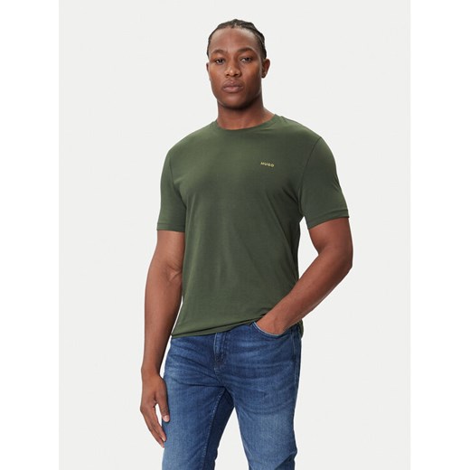 HUGO T-Shirt Dero222 50466158 Zielony Regular Fit ze sklepu MODIVO w kategorii T-shirty męskie - zdjęcie 184706885