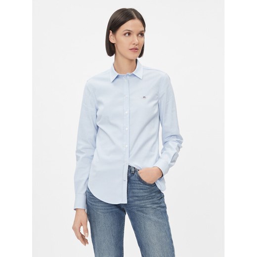 Gant Koszula Slim Stretch Oxford 4300141 Błękitny Slim Fit ze sklepu MODIVO w kategorii Koszule damskie - zdjęcie 184706889