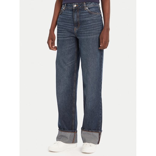 HUGO Jeansy Gealena_2 50542144 Granatowy Wide Leg ze sklepu MODIVO w kategorii Jeansy damskie - zdjęcie 184706918