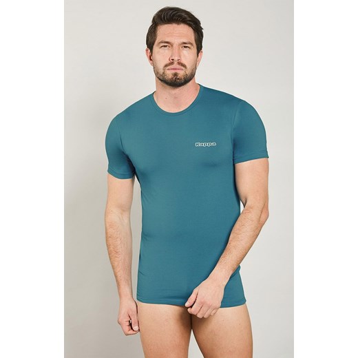 Kappa koszulka męska bawełniana z krótkim rękawem turkusowa K1304, Kolor turkusowy, Rozmiar M, Kappa ze sklepu Intymna w kategorii T-shirty męskie - zdjęcie 184708547