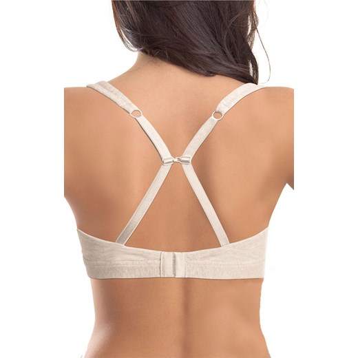 Biustonosz damski miękki bawełniany w sportowym stylu ecru Natural Cotton 1454 Sielei, Kolor ecru, Rozmiar 70B, Sielei ze sklepu Intymna w kategorii Biustonosze - zdjęcie 184708628