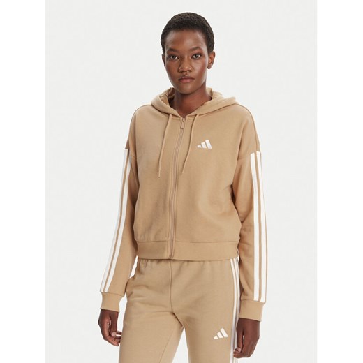 adidas Bluza Essentials 3-Stripes JY3133 Beżowy Regular Fit ze sklepu MODIVO w kategorii Bluzy damskie - zdjęcie 184709766