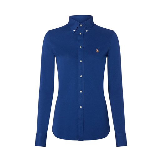 Polo Ralph Lauren Bluzka damska stretch Kobiety Bawełna indygo jednolity ze sklepu vangraaf w kategorii Koszule damskie - zdjęcie 184710049