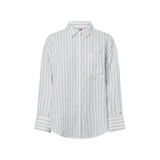 Tommy Hilfiger Damska lniana bluzka koszulowa Kobiety len jasnoniebieski w paski ze sklepu vangraaf w kategorii Koszule damskie - zdjęcie 184710067