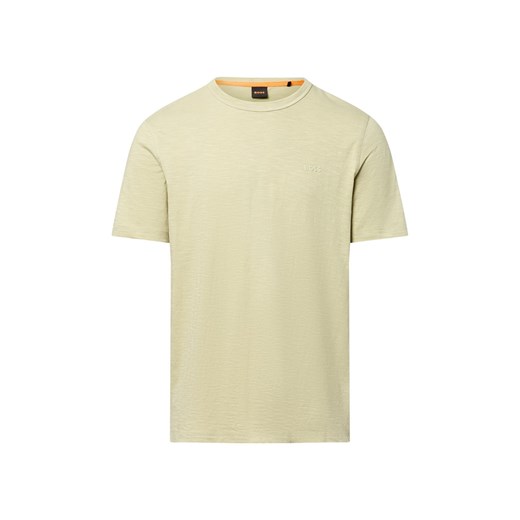 BOSS Orange Koszulka męska - Tegood Mężczyźni Bawełna seledynowy jednolity ze sklepu vangraaf w kategorii T-shirty męskie - zdjęcie 184710075