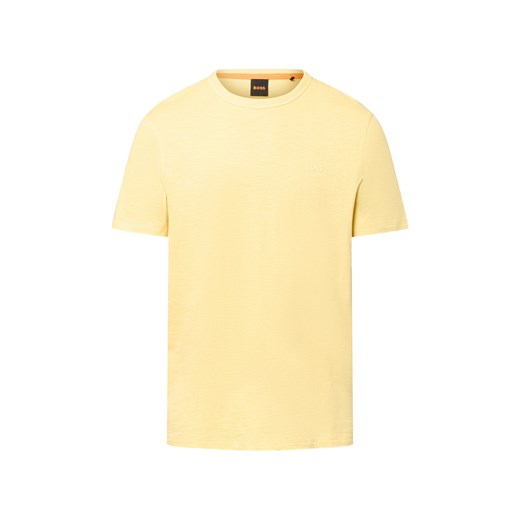 BOSS Orange Koszulka męska - Tegood Mężczyźni Bawełna żółty jednolity ze sklepu vangraaf w kategorii T-shirty męskie - zdjęcie 184710076