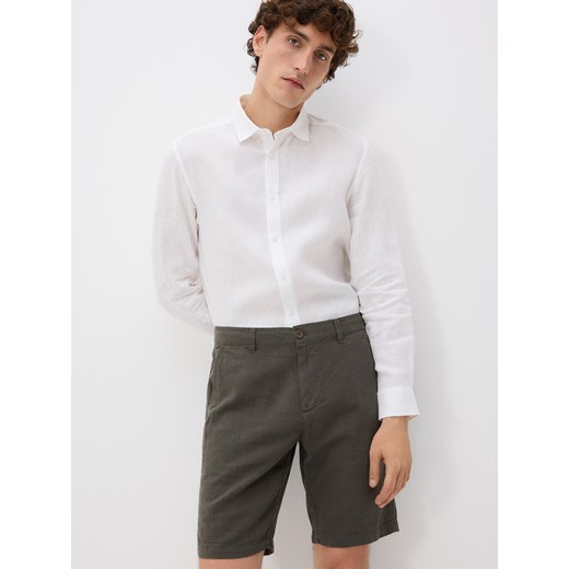Reserved - Szorty regular z lnem - jasny zielony ze sklepu Reserved w kategorii Spodenki męskie - zdjęcie 184711638