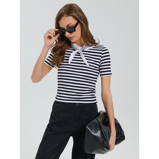 Sinsay - Bawełniana koszulka basic - wielobarwny Sinsay XXL Sinsay