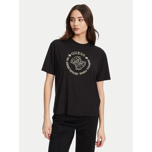 Guess T-Shirt V5YI05 KCOA2 Czarny Regular Fit ze sklepu MODIVO w kategorii Bluzki damskie - zdjęcie 184712078