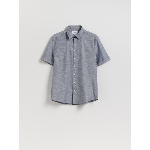 Reserved - Bawełniana koszula regular fit - granatowy Reserved XS Reserved