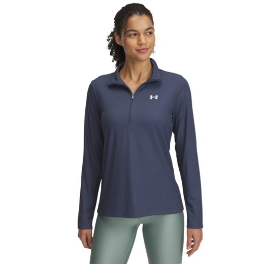 Damski longsleeve treningowy Under Armour Tech Rib 1/2 Zip - granatowy Under Armour XS Sportstylestory.com okazja