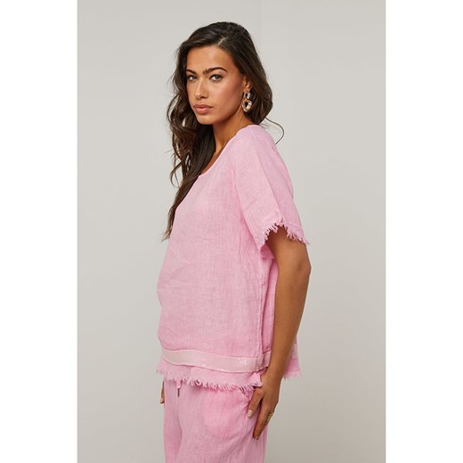 Le Monde du Lin Lniana bluzka w kolorze jasnoróżowym Le Monde Du Lin 38/40 Limango Polska wyprzedaż
